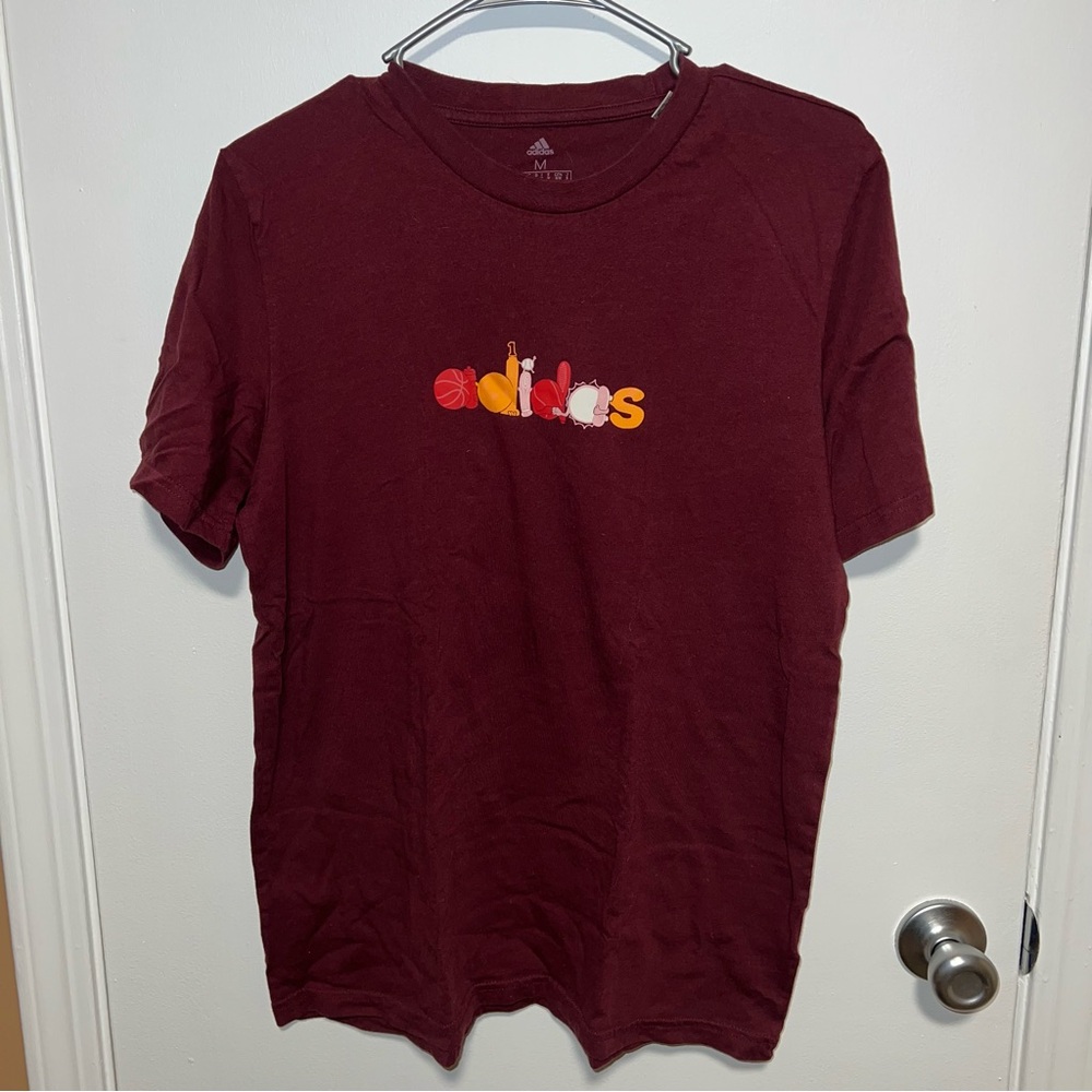 🍀4 for 25🍀 Adidas | Maroon Adidas Logo Shirt
